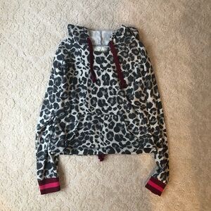 Cropped Leopard Print Hoodie